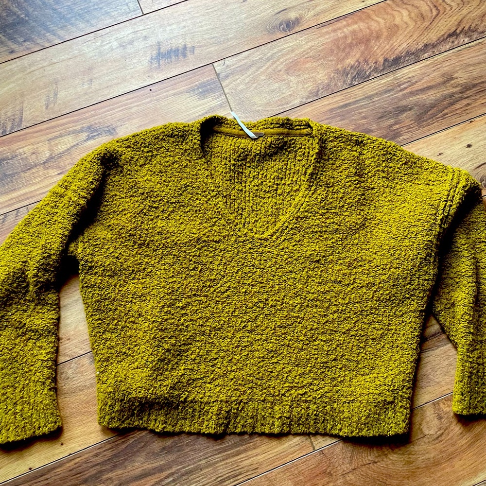 Free People v neck cropped sweater